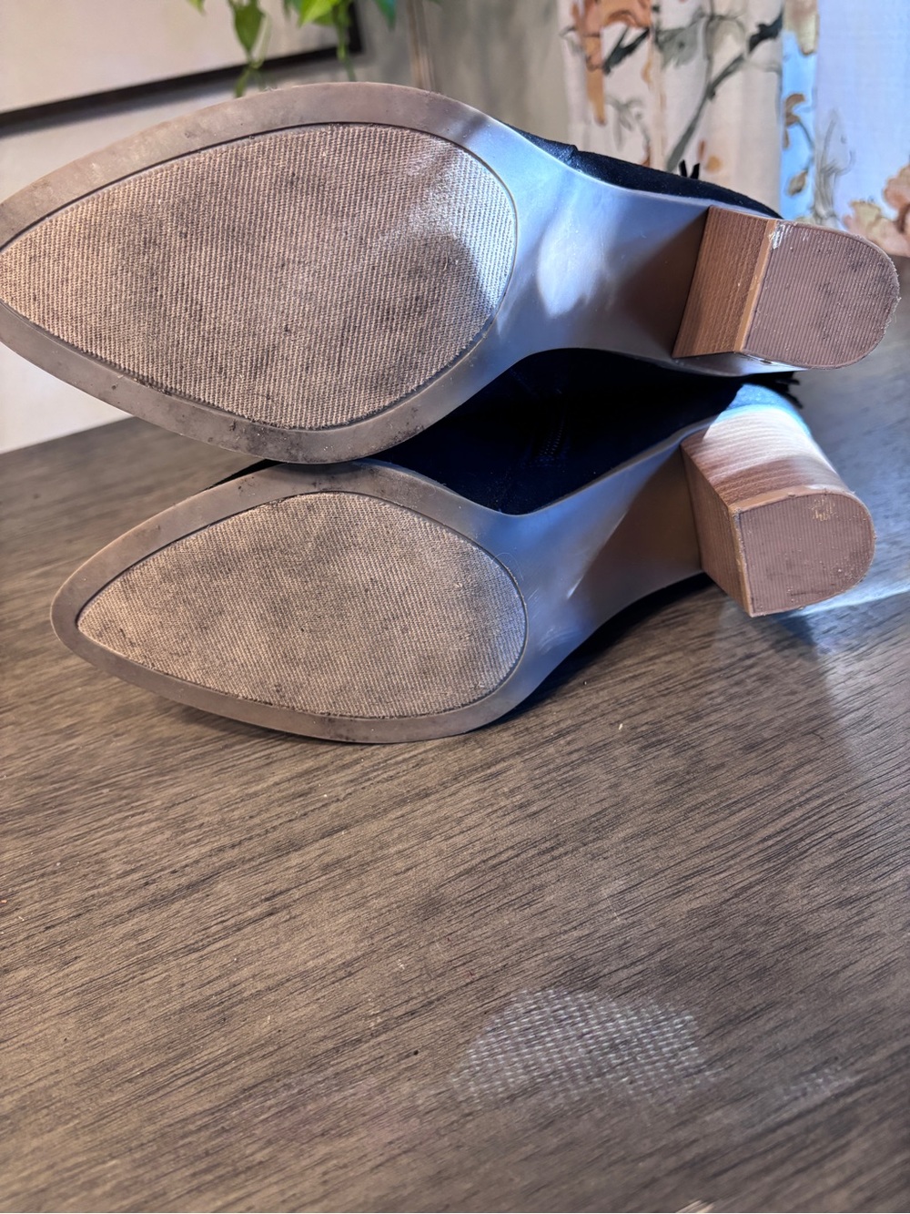 Maurices Black Suede Pointed Toe Ankle Booties with Tassel Wrap - Picture 10 of 11